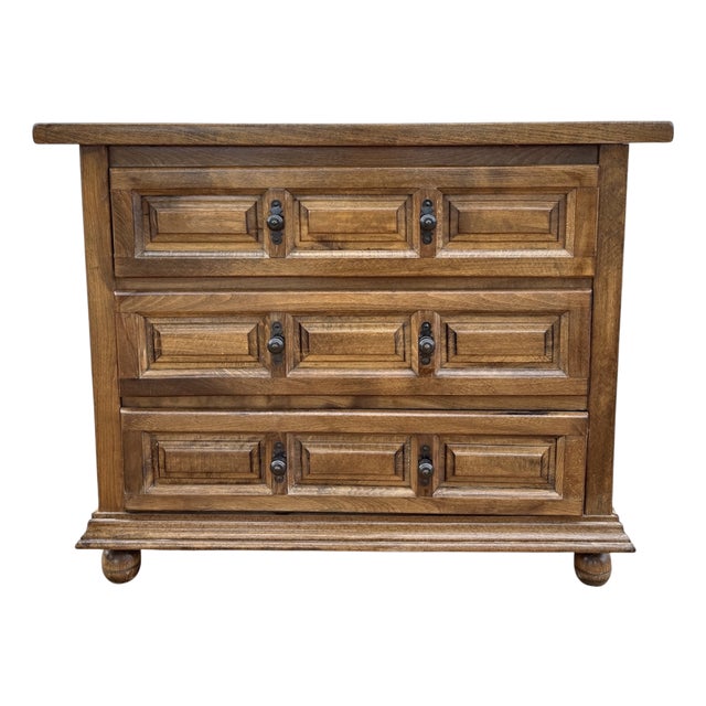 Vintage Chest of Drawers in Walnut, 1940s For Sale