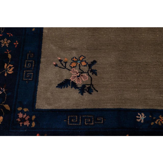 Antique Art Deco Chinese Wool Rug 9 Ft 1 in X 11 Ft 7 In. For Sale - Image 10 of 13