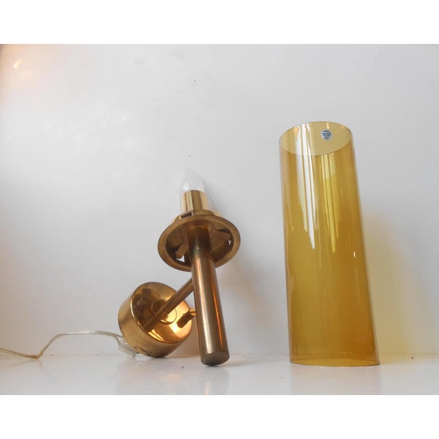 Mid-Century Modern Brass & Glass Tubular Wall Sconce by Hans-Agne Jakobsson for Markaryd AB For Sale - Image 3 of 7