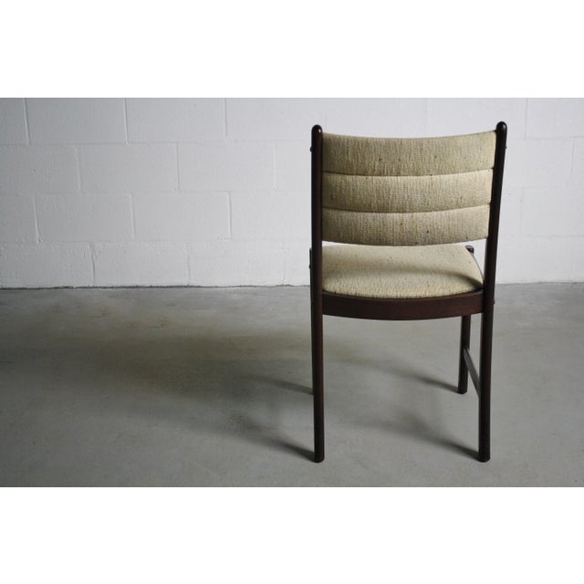 Brown Danish Modern Dining Chairs in Afromosia and Knit Fabric - A Set of 4 For Sale - Image 8 of 12