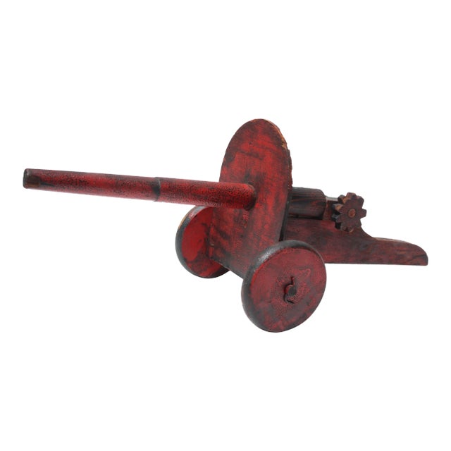 Folk Art Hand Painted Cannon For Sale