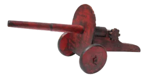 Folk Art Hand Painted Cannon