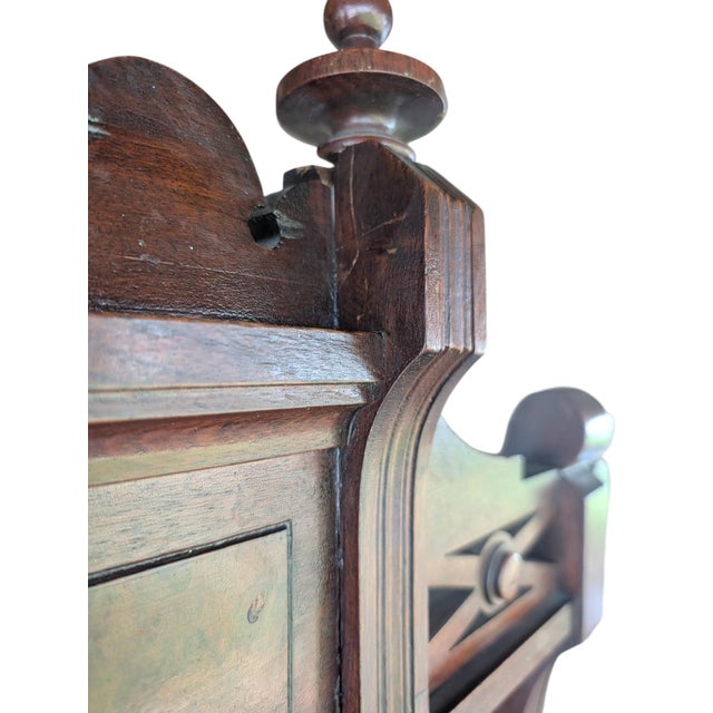 Late 19th-Century Victorian Eastlake Carved Walnut & Marble Hall Tree For Sale - Image 14 of 18