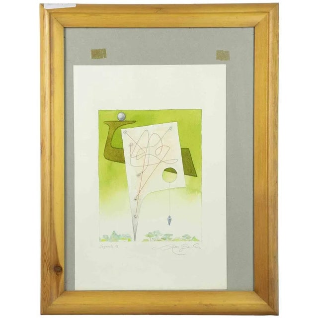 Modern Leo Guida, Signal 12, Watercolor & Ink, 1970s For Sale - Image 3 of 4