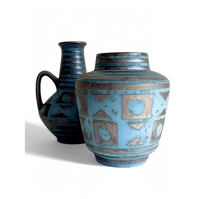 Mid-Century Modern Mid-Century Ceramic Vases by Carstens Tonnieshöf for Carstens Tönnieshof, West Germany, 1960s, Set of 2 For Sale - Image 3 of 18
