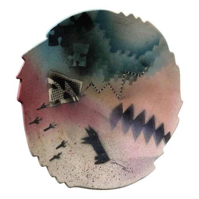 1990s J. Koons Signed Art Ceramic Pedestal Bowl For Sale