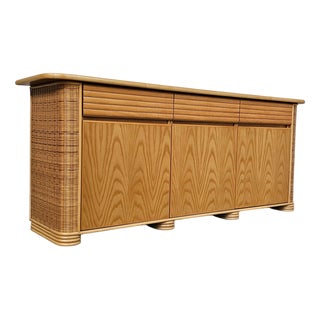 Wood, Bamboo and Rattan Sideboard by Roberti Rattan, 1970s For Sale