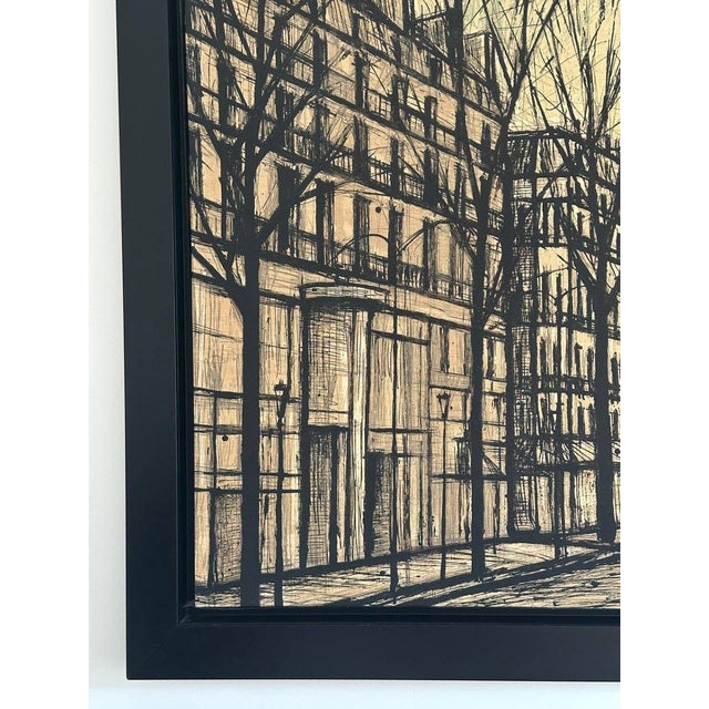 After Bernard Buffet, Champs-Élysées and Arc de Triomphe, Corot Edition, 1950s, Print on Canvas, Framed For Sale - Image 6 of 13