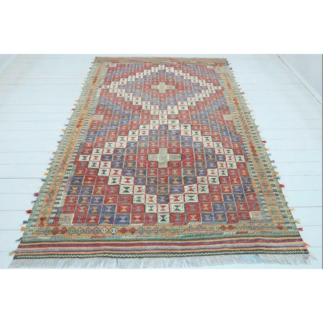 Vintage Turkish Kilim Rug - 67"x101" For Sale - Image 13 of 13