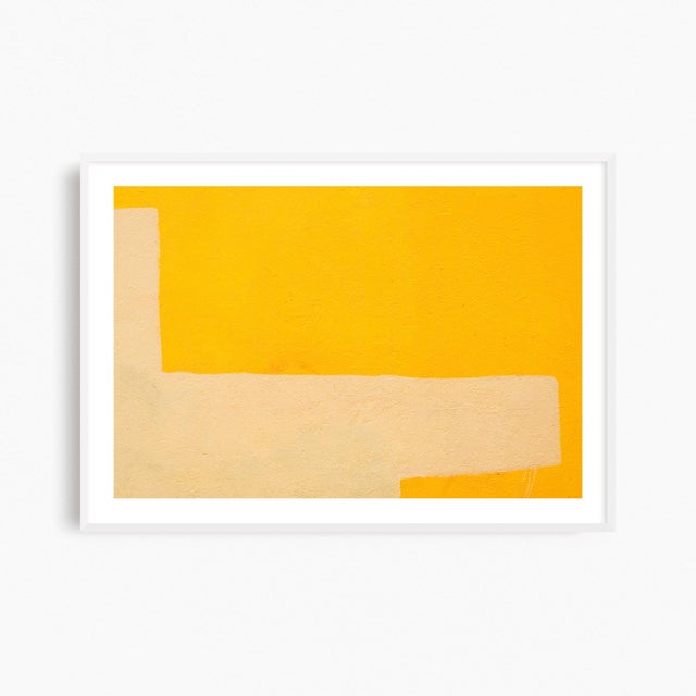 This contemporary abstract fine art photography print features warm yellow tones and an eye-catching minimalist geometric...