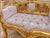 Pink Late20C French Louis XVI Gold Pink Damask Settee For Sale - Image 8 of 11