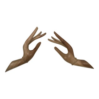 1960s Mid-Century Wooden Hands - a Pair For Sale