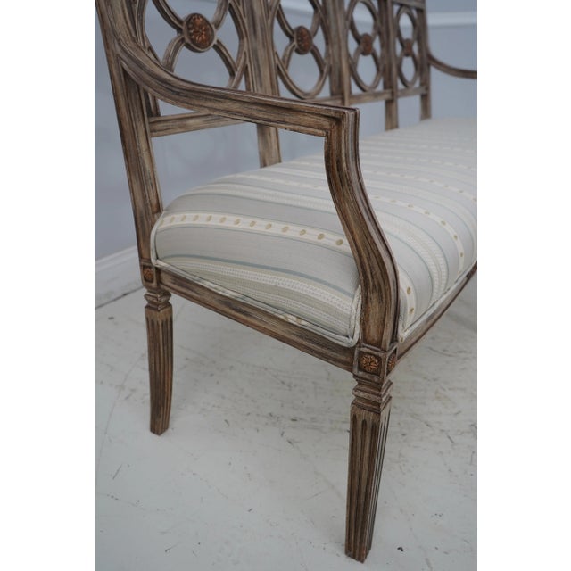 Textile Italian Neoclassical Style Painted Finish Settee For Sale - Image 7 of 12