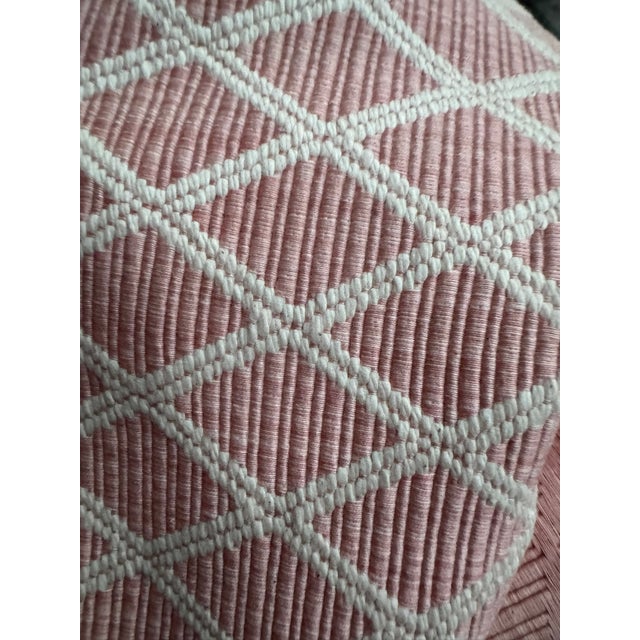 Pretty pink woven for upholstery! Adorable. Performance, B + F Armour finish. Shipped folded.