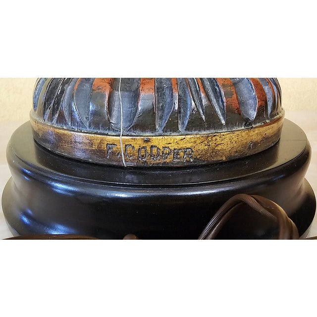 Antique Frederick Cooper Ornate Hollywood Regency Table Lamp With Fringe Shade For Sale - Image 14 of 18