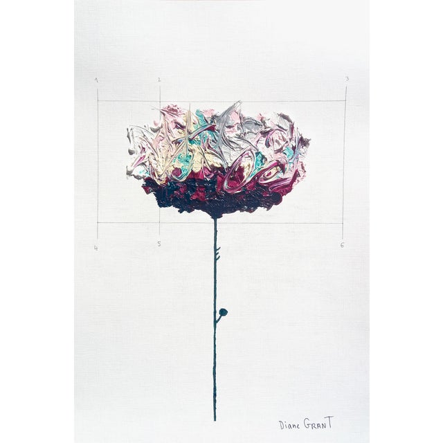 2020s Set of 3 - Shadow Box Framed: Modernist Original Botanic Oil Paintings by Diane Grant For Sale - Image 5 of 12