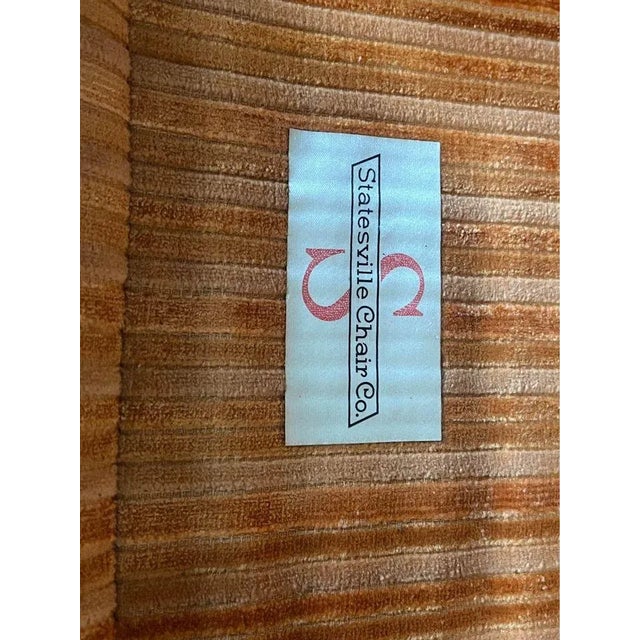 Brown Pair of Vintage Hollywood Regency Style Mahogany Inlaid Club Lounge Armchairs by Statesville Club For Sale - Image 8 of 12