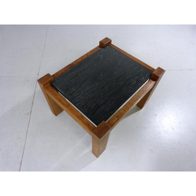 Brutalist Coffee Table in Oak & Natural Stone, 1970s For Sale - Image 6 of 15