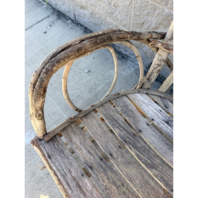 Gray Handmade Vintage Folk Art Weathered Twig Rocking Chair For Sale - Image 8 of 12