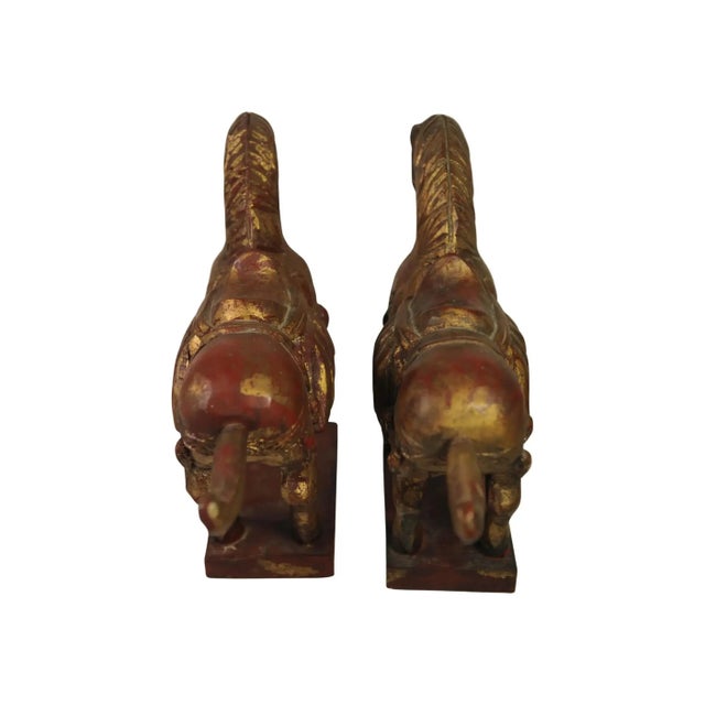 Chinese Tang Dynasty Style Decorative Carved Wood Horse Sculptures, Set of 2 For Sale - Image 11 of 12
