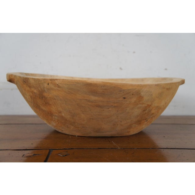 Early 20th Century Carved Wooden Trencher Dough Bowl Fruit Centerpiece Trough For Sale - Image 6 of 13