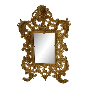 19th Century Georgian Rococo Style Cast Bronze Table Mirror or Picture Frame With Cherub
