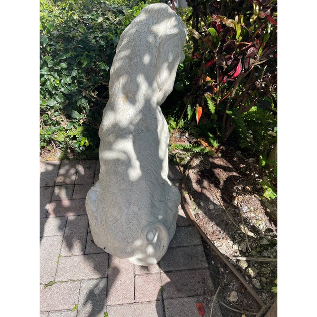 Mid 20 Th C 3 Ft Concrete Dog Sculpture For Sale In Miami - Image 6 of 8