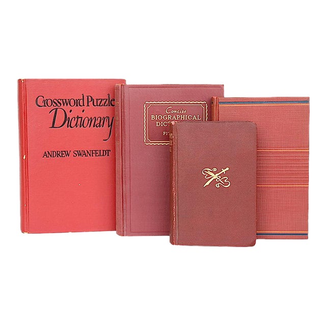 Decorative Red Book Set for Library Decor For Sale