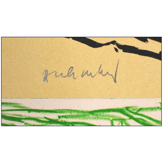 Printmaking Materials 1978 Restaurant De l'Union Abstract Green Lithograph Pierre Alechinsky For Sale - Image 7 of 8