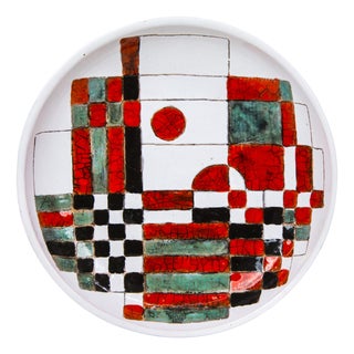Mid-Century Modern Abstract Ceramic Wall Plate, 1970s For Sale