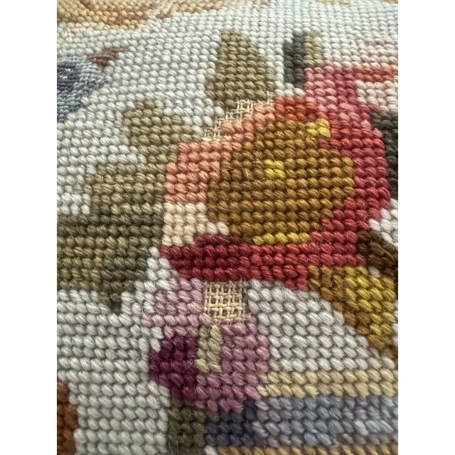 Neoclassical Style Urn and Bird Petit Point Needlepoint Pillow For Sale - Image 10 of 11