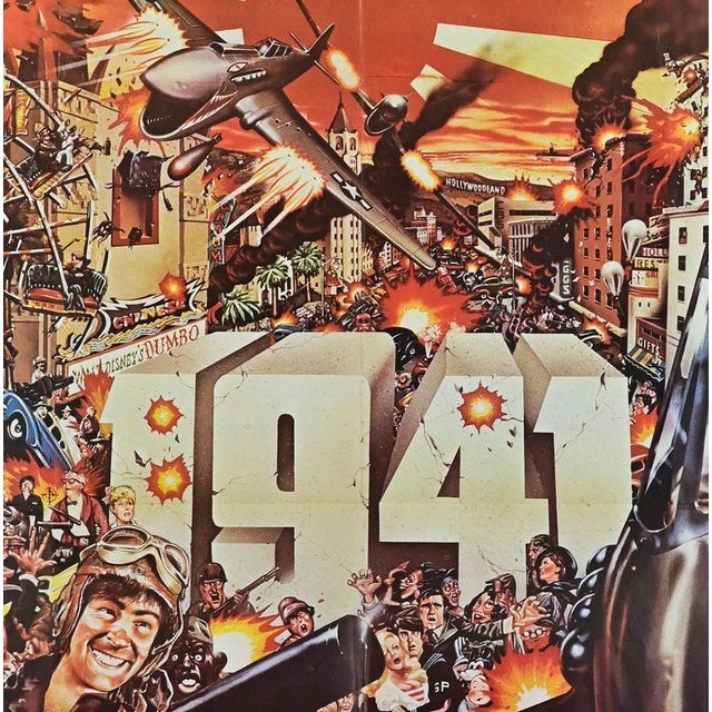 Directed by Steven Spielberg, starring John Belushi, Dan Aykroyd, Ned Beatty. Colorful chaotic comic war artwork with...