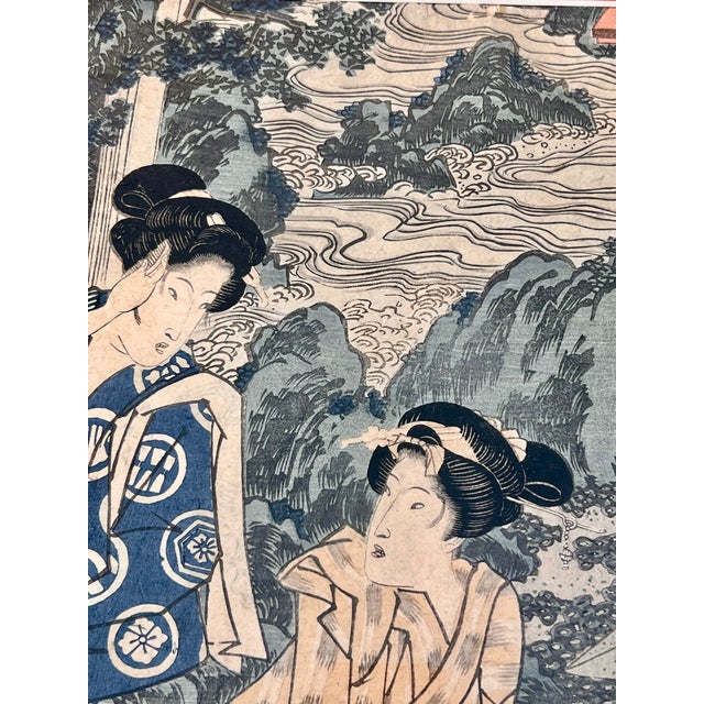 Mid 19th Century Japanese Woodbock Tryiptych Utagawa Kuniyasu (1794–1832), For Sale - Image 9 of 10