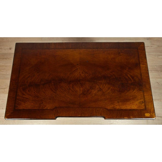 18th Century Style Walnut Knee Hole Writing Desk with Key and Lock, 1930 For Sale - Image 12 of 18