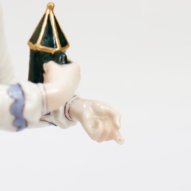 Nymphenburg Porcelain Commedia Dell'Arte Figure of Pierrot For Sale - Image 9 of 12