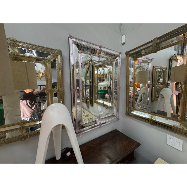 Etched and Beveled Venetian Mirror For Sale - Image 9 of 13