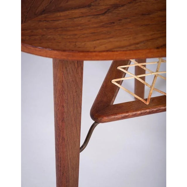 Tan Teak Coffee Table by Holger Georg Jensen for Haslev Møbelsnedkeri, Denmark, 1960s For Sale - Image 8 of 11