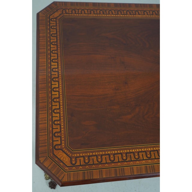 John Widdicomb Neoclassical Inlaid Mahogany Cocktail Coffee Table For Sale - Image 12 of 13