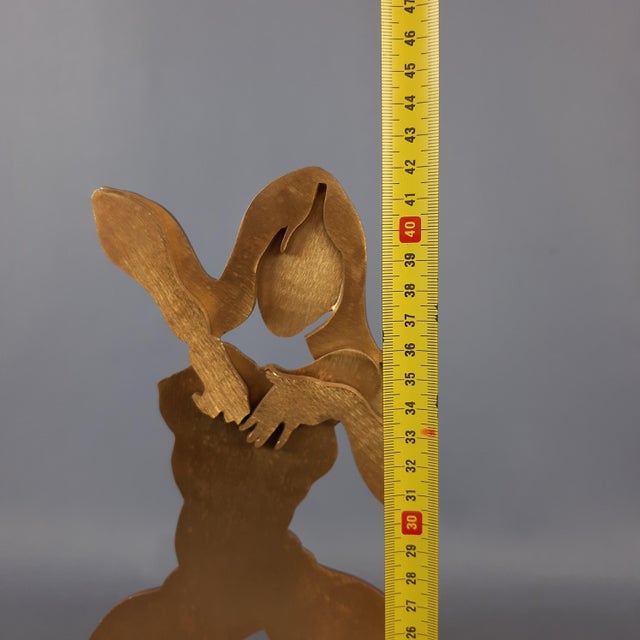 Modernist Dancing Woman in Brass by Giubak, 1970 For Sale - Image 15 of 17