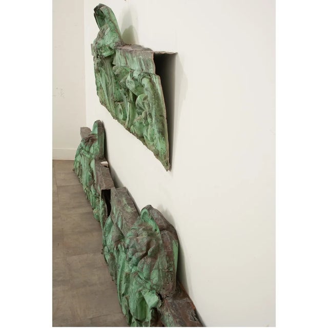 Rustic European 19th Century Oxidized Copper Supraporte Panels - Set of 3 For Sale - Image 3 of 13