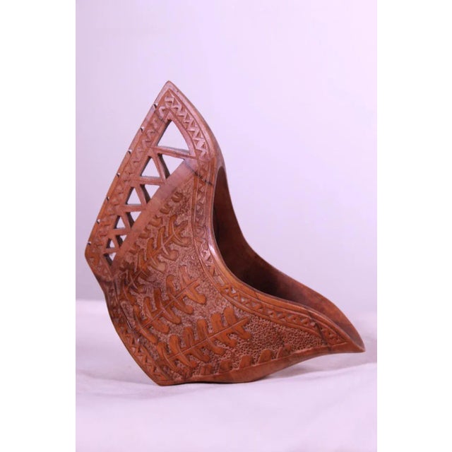 Traditional Antique 1900s Hand-Carved Wooden Wedding Cup From Former Yugoslavia/European Balkan For Sale - Image 3 of 13