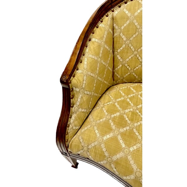 Vintage Diamond Pattern Jacquard Loveseat For Sale In Atlanta - Image 6 of 11