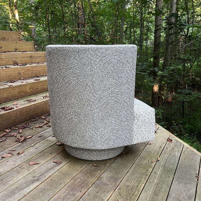 Modern Swivel Barrel Chair For Sale - Image 3 of 4