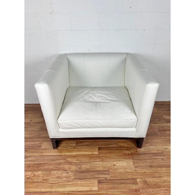 White Kelly Hoppen for Century Furniture White Leather Club Chair For Sale - Image 8 of 12
