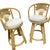 Wood Vintage Coastal Rattan Fan Back Swivel Barstools - a Pair For Sale - Image 7 of 7