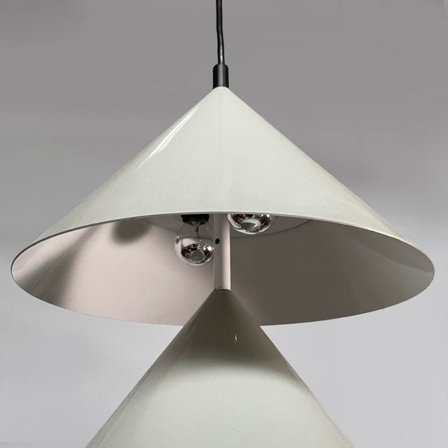 Italian Modern Gray Metal Pascal Chandelier by Vico Magistretti for Oluce, 1980s For Sale - Image 10 of 14