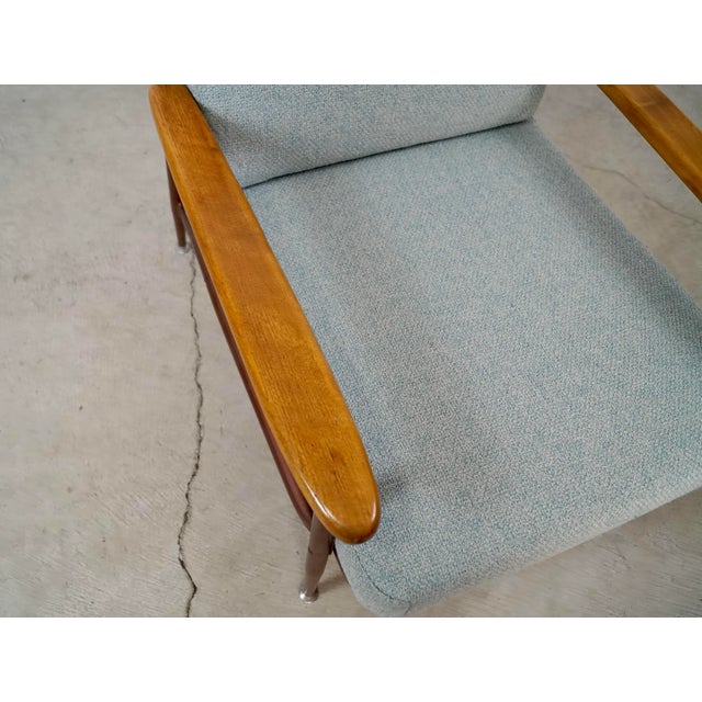 1950’s Mid-Century Modern Baumritter Metal & Wood Lounge Chair For Sale - Image 9 of 12