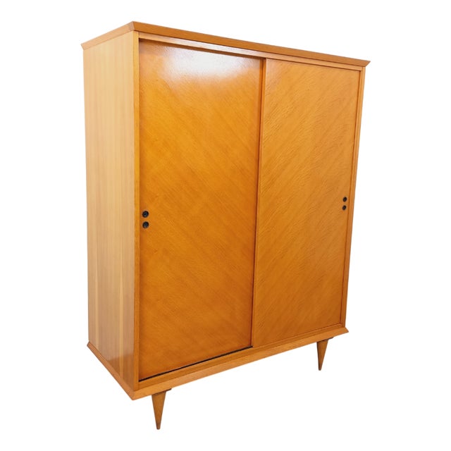 Vintage Wardrobe in Oak, 1960s For Sale