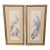 Gorgeous Pair of Silk Chinese Paintings With Gilt Faux Bamboo Frames For Sale