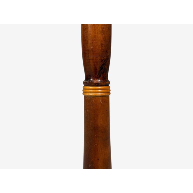 Brown Swedish Art Deco, Floor Lamp, Burl, Brass, Sweden, 1940s For Sale - Image 8 of 13